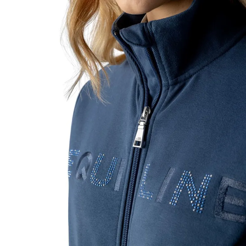 Equiline Enras Women's Full Zip Sweatshirt - Dark Denim-3