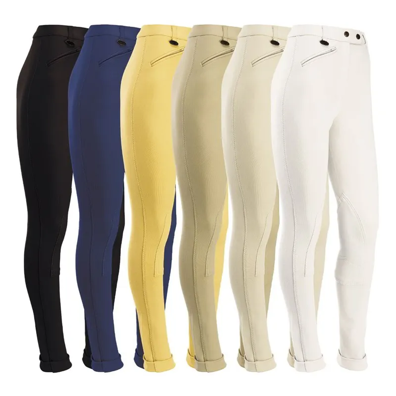 Equetech Prima Knee Patch Junior Jodhpurs - Canary-1