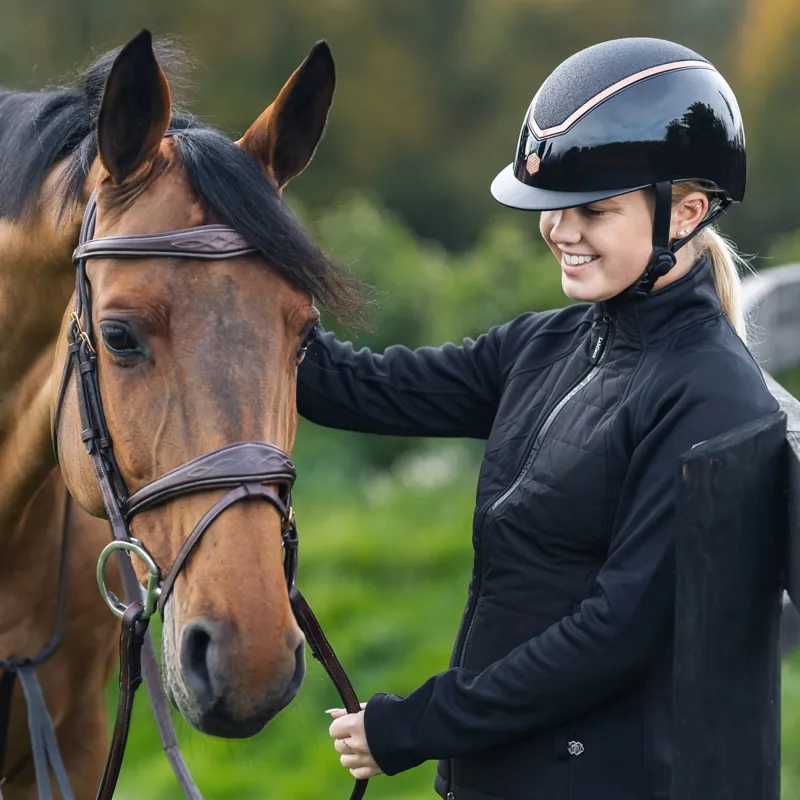 Charles Owen EQx Kylo Sparkly Riding Helmet - Black Gloss/Rose Gold Pre-Order-2
