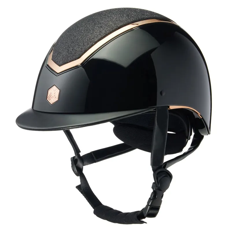 Charles Owen EQx Kylo Sparkly Riding Helmet - Black Gloss/Rose Gold Pre-Order