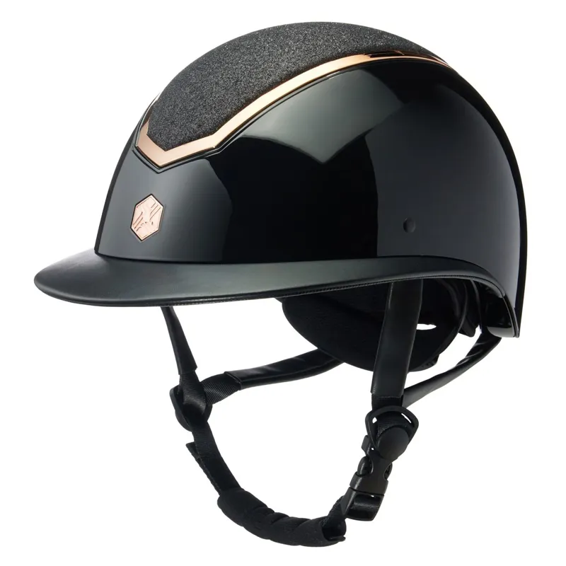 Charles Owen EQx Kylo Sparkly Wide Peak Helmet - Black Gloss/Rose Gold Pre-Order