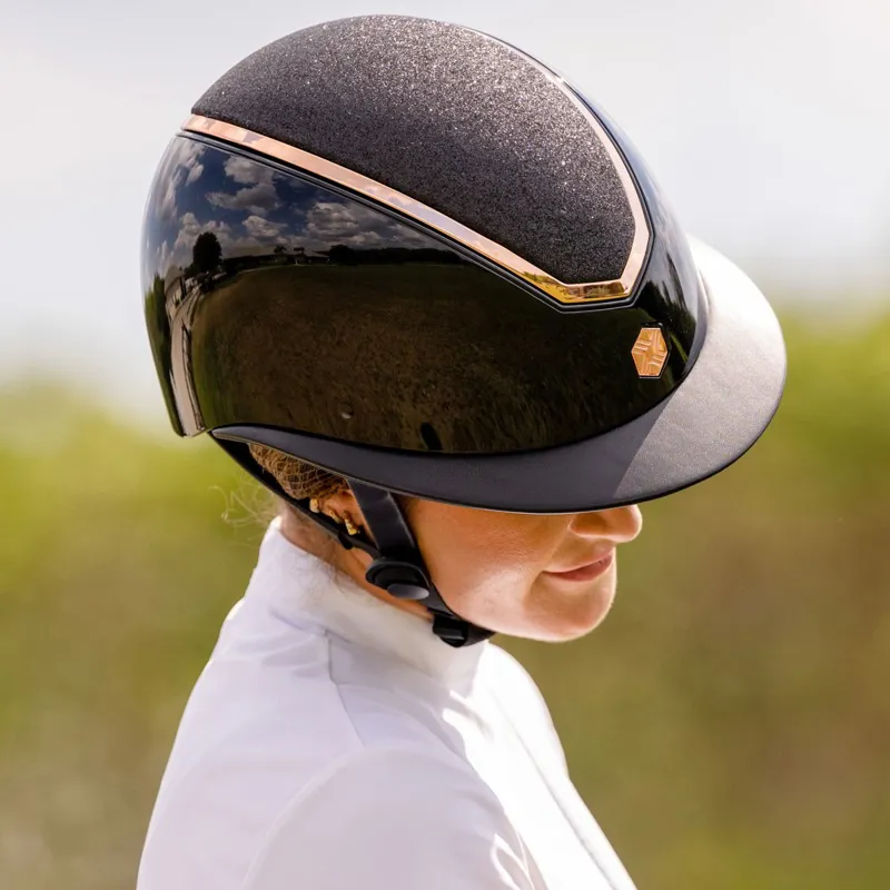 Charles Owen EQx Kylo Sparkly Wide Peak Helmet - Black Gloss/Rose Gold Pre-Order-2