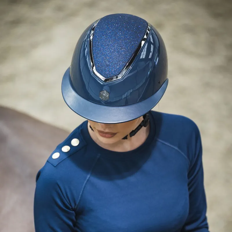 Charles Owen EQx Kylo Sparkly Wide Peak Riding Helmet - Navy Gloss/Pewter Pre-Order-2