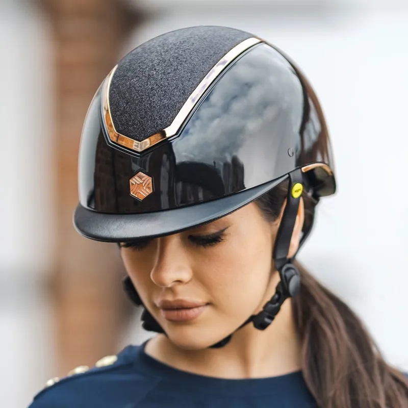 Charles Owen EQx Kylo MIPS Sparkly Helmet - Black Gloss/Rose Gold-4