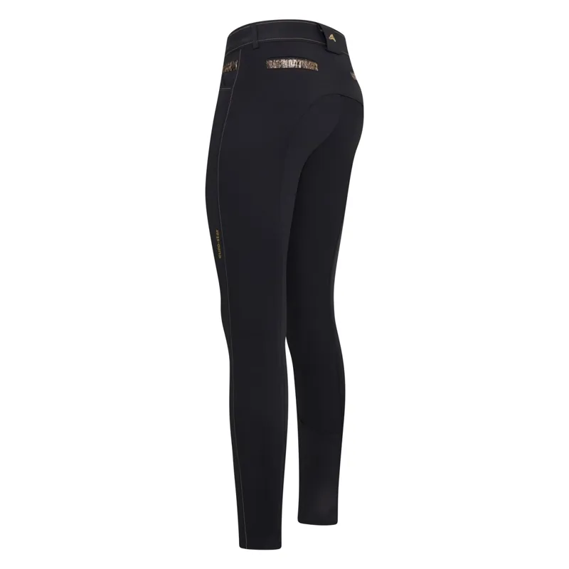 Euro-Star Arista Fashion Full Grip Ladies Breeches - Black/Gold - UK18-1