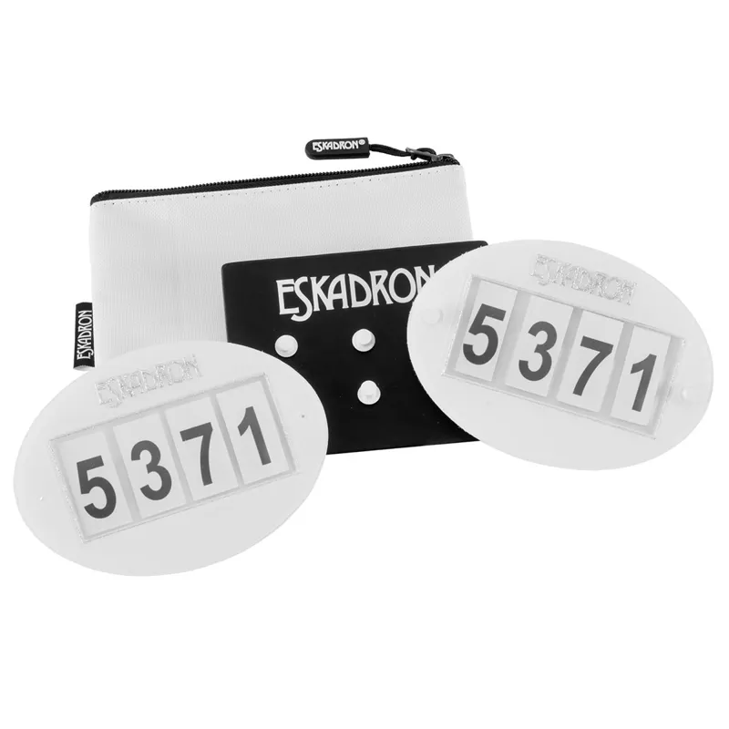 Eskadron QUICK-PIN Competition Number Set - White/Silver