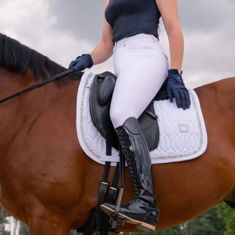 Eskadron Classic Sports Softshell Jewel Dressage Saddle Pad - White-1