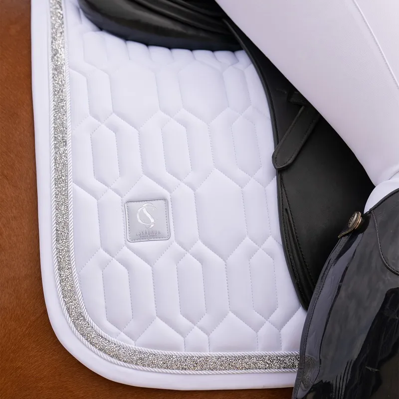 Eskadron Classic Sports Softshell Jewel Dressage Saddle Pad - White-2