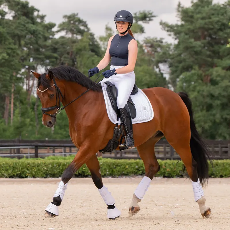 Eskadron Classic Sports Softshell Jewel Dressage Saddle Pad - White-3
