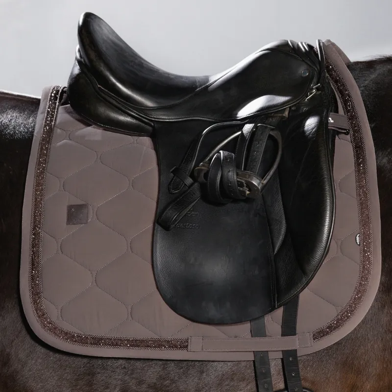 Eskadron Dynamic Silk Jewel Dressage Saddle Pad - Powder Taupe-1