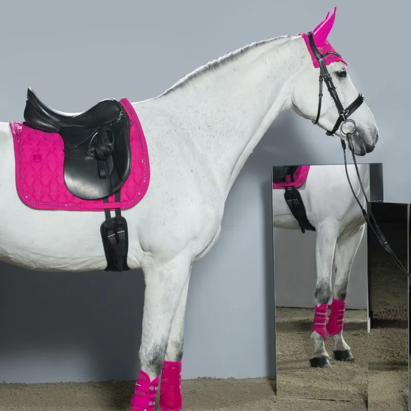 Eskadron Dynamic Sparkle Crystal Dressage Saddle Pad - Lipstick-3