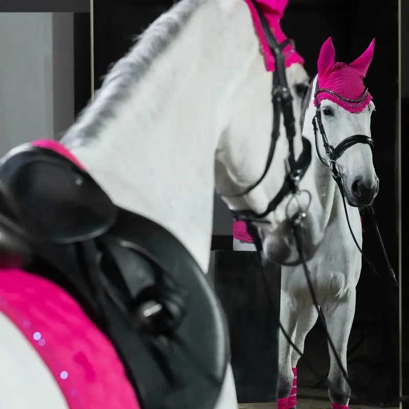 Eskadron Dynamic Sparkle Crystal Dressage Saddle Pad - Lipstick-2