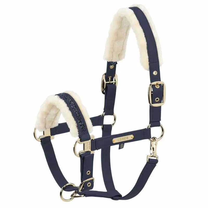 Eskadron Heritage Faux Leather Jewel Fur Halter - Navy