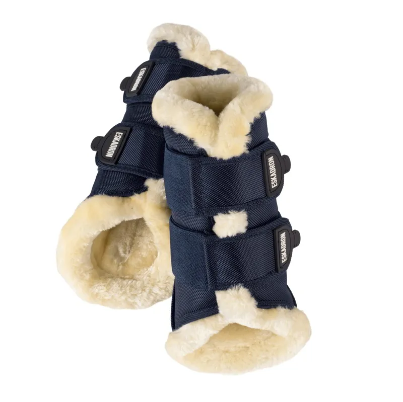 Eskadron Faux Fur Brushing Boots - Navy-1