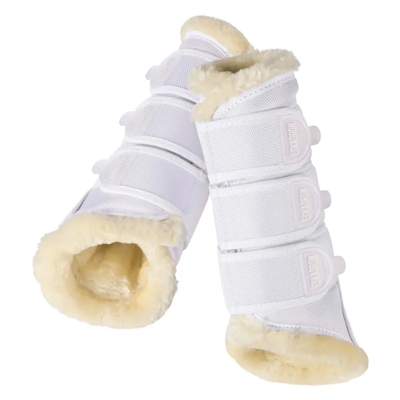 Eskadron Faux Fur Brushing Boots - White-1
