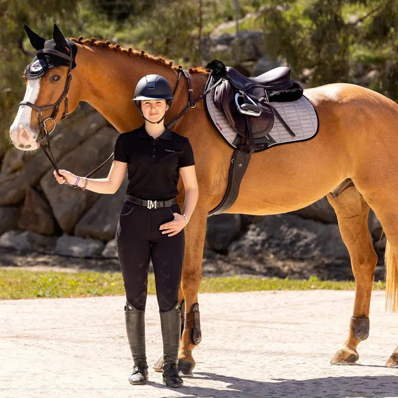 LeMieux ProSport Suede Eurojump Saddle Pad - Grey/Silver-2