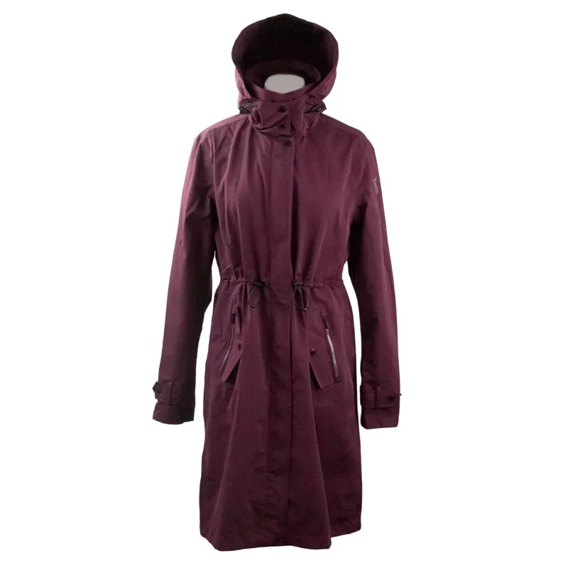 Euro-Star Chiara Ladies Long Waterproof Jacket - Dark Berry-1