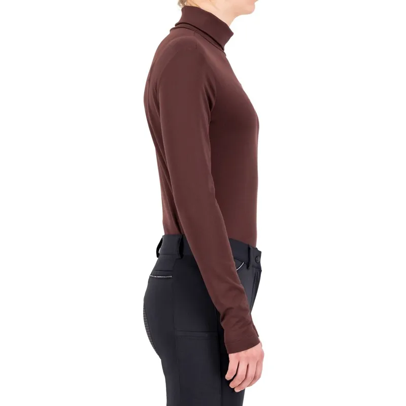 Euro-Star Sofia Ladies Turtleneck Top - Black Rose-1