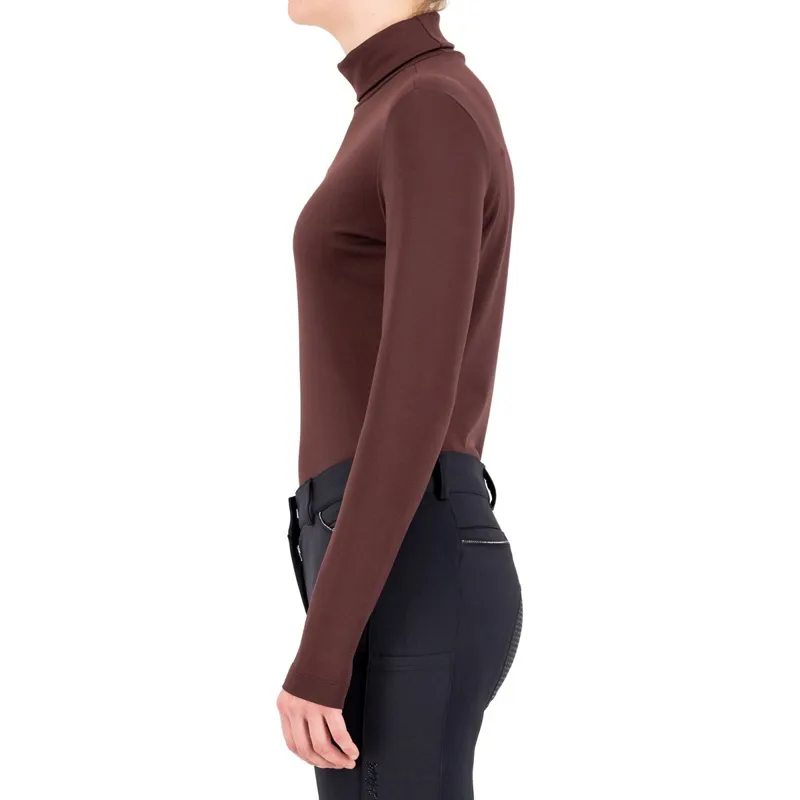 Euro-Star Sofia Ladies Turtleneck Top - Black Rose-2