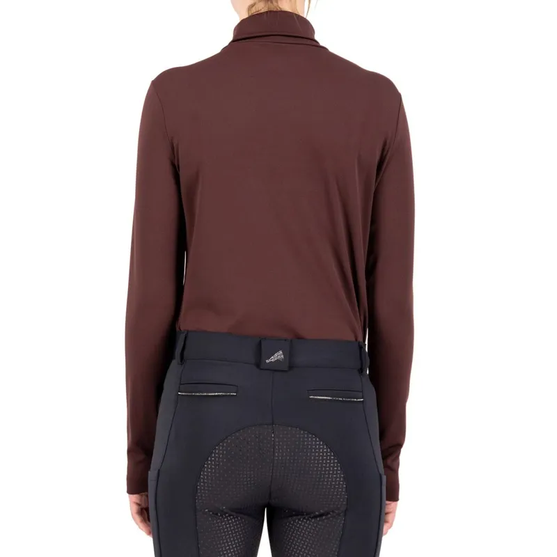 Euro-Star Sofia Ladies Turtleneck Top - Black Rose-3