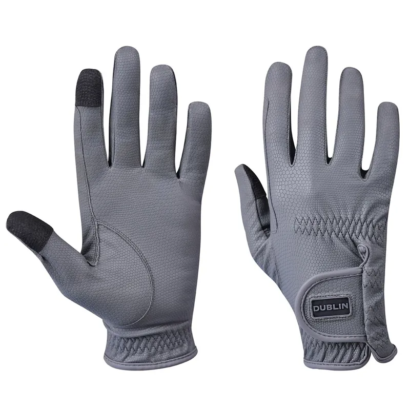 Dublin Everyday Touch Screen Compatible Adults Riding Gloves - Gray