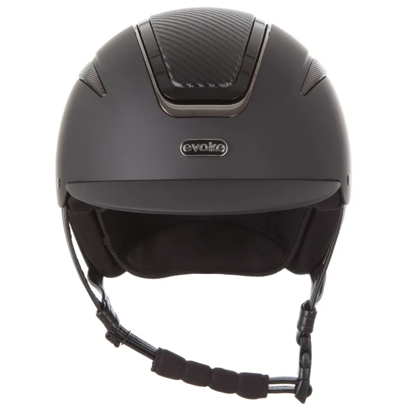 Evoke Callisto Classic Peak Riding Helmet - Black Carbon/Gunmetal-2