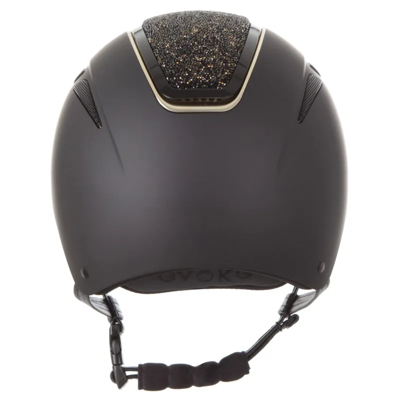 Evoke Callisto Classic Peak Riding Helmet Black/Gold Crystal-2