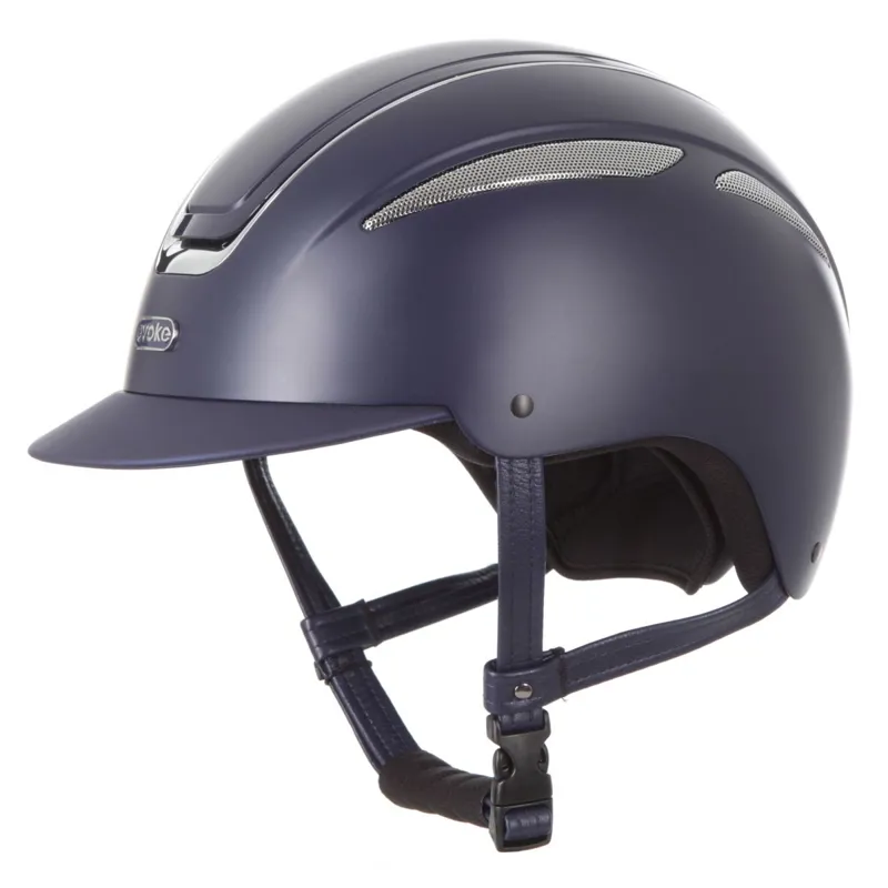 Evoke Callisto Classic Peak Riding Helmet - Navy/Chrome