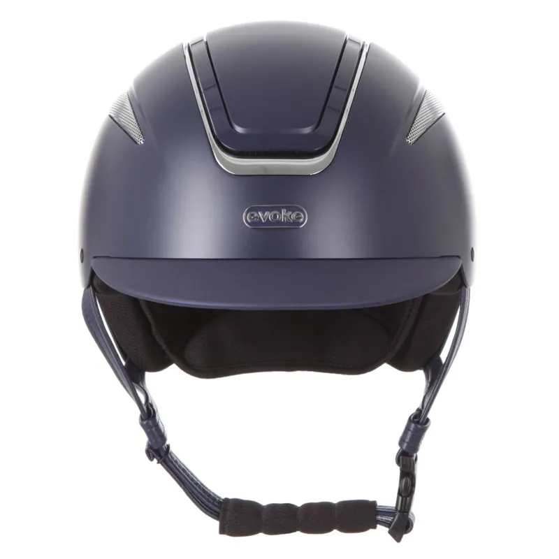 Evoke Callisto Classic Peak Riding Helmet - Navy/Chrome-1