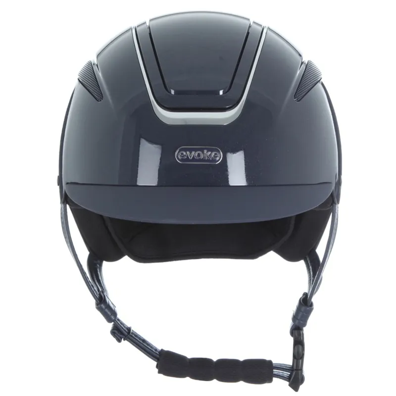 Evoke Callisto Classic Peak Riding Helmet - Navy Metallic/Chrome-1