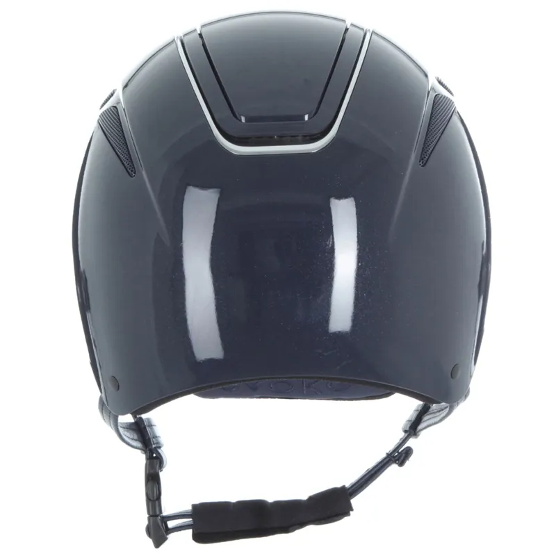 Evoke Callisto Classic Peak Riding Helmet - Navy Metallic/Chrome-2