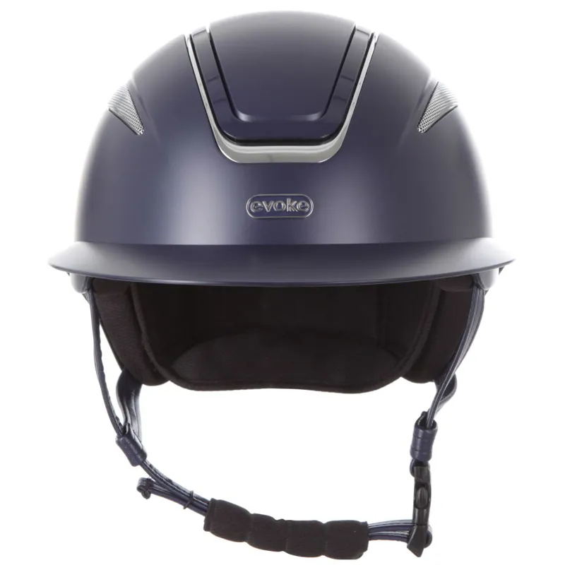 Evoke Callisto Wide Peak Riding Helmet - Navy/Chrome-2
