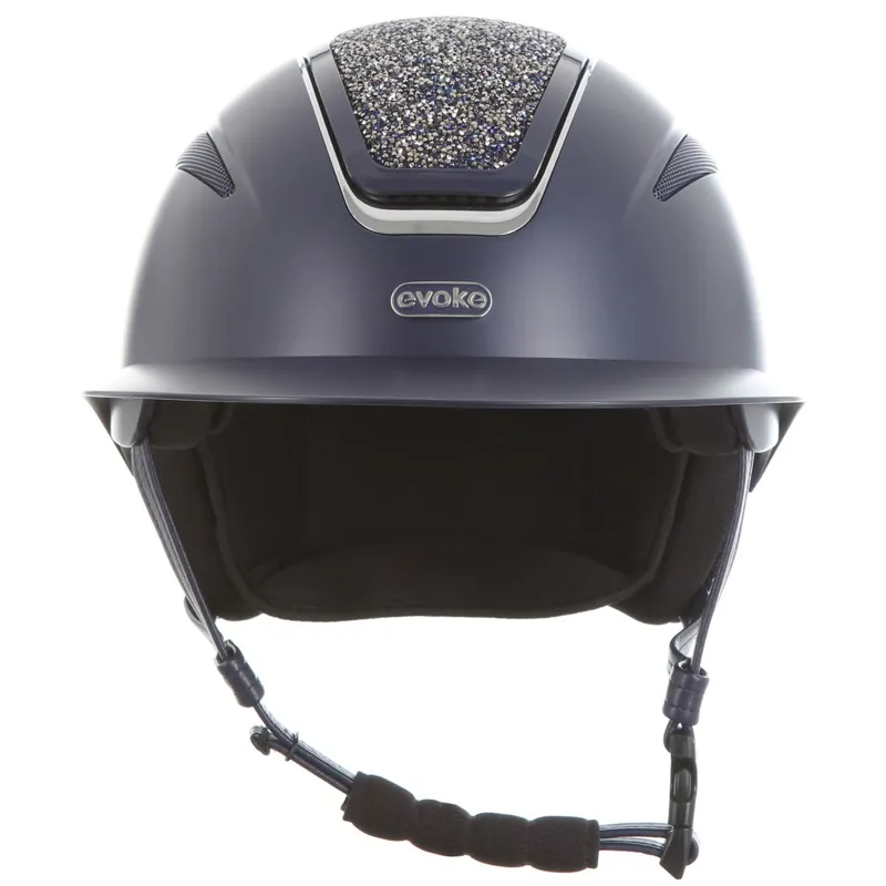 Evoke Callisto Wide Peak Riding Helmet - Navy/Navy Crystal-2