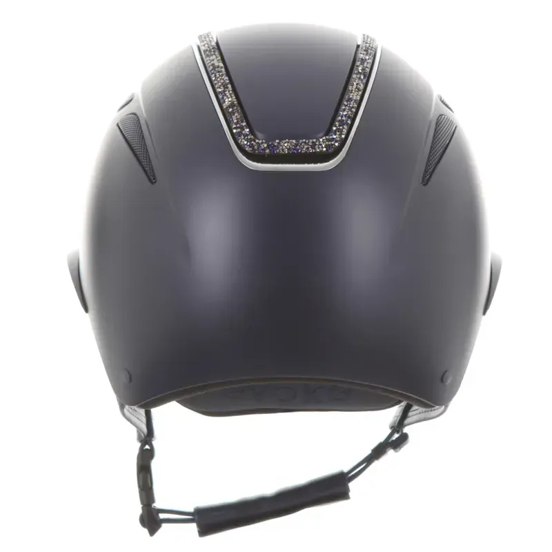 Evoke Callisto Wide Peak Crystal Frame Riding Helmet - Navy/Navy-1