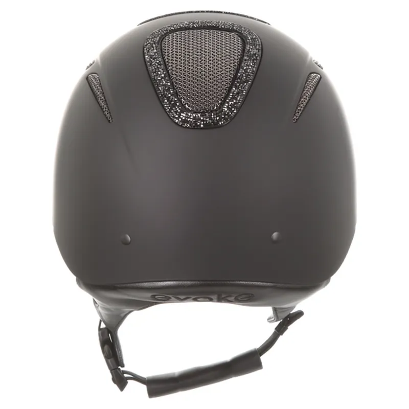 Evoke Elara Classic Peak Crystal Frame Riding Helmet - Black/Black-1