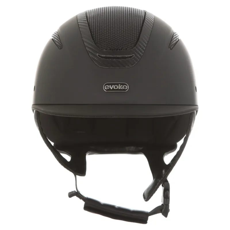 Evoke Elara Classic Peak Riding Helmet - Black/Carbon-5
