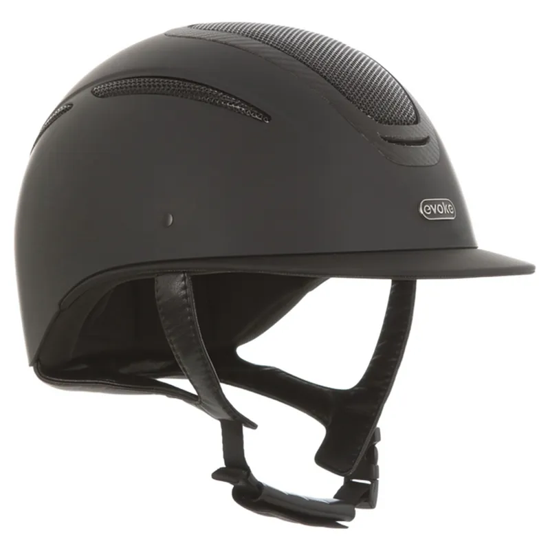 Evoke Elara Classic Peak Riding Helmet - Black/Carbon-4