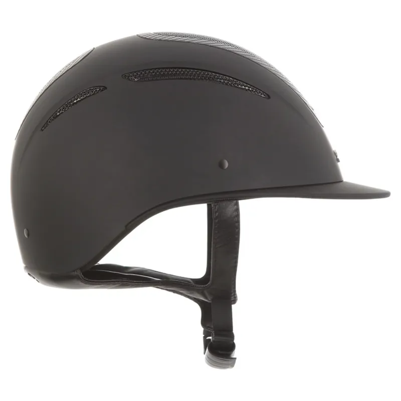 Evoke Elara Classic Peak Riding Helmet - Black/Carbon-3