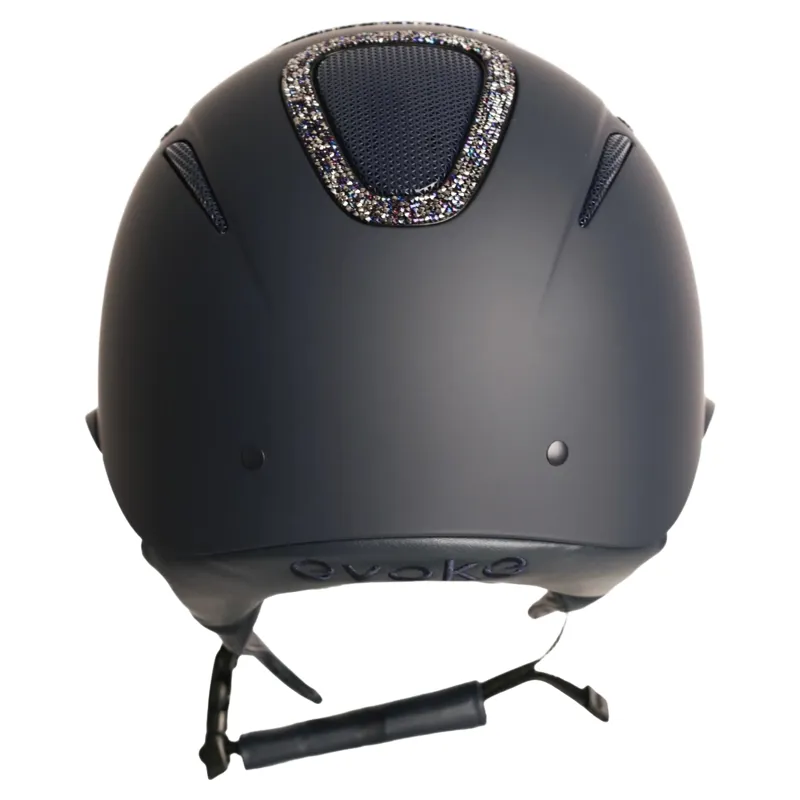 Evoke Elara Wide Peak Crystal Frame Riding Helmet - Navy/Navy-3