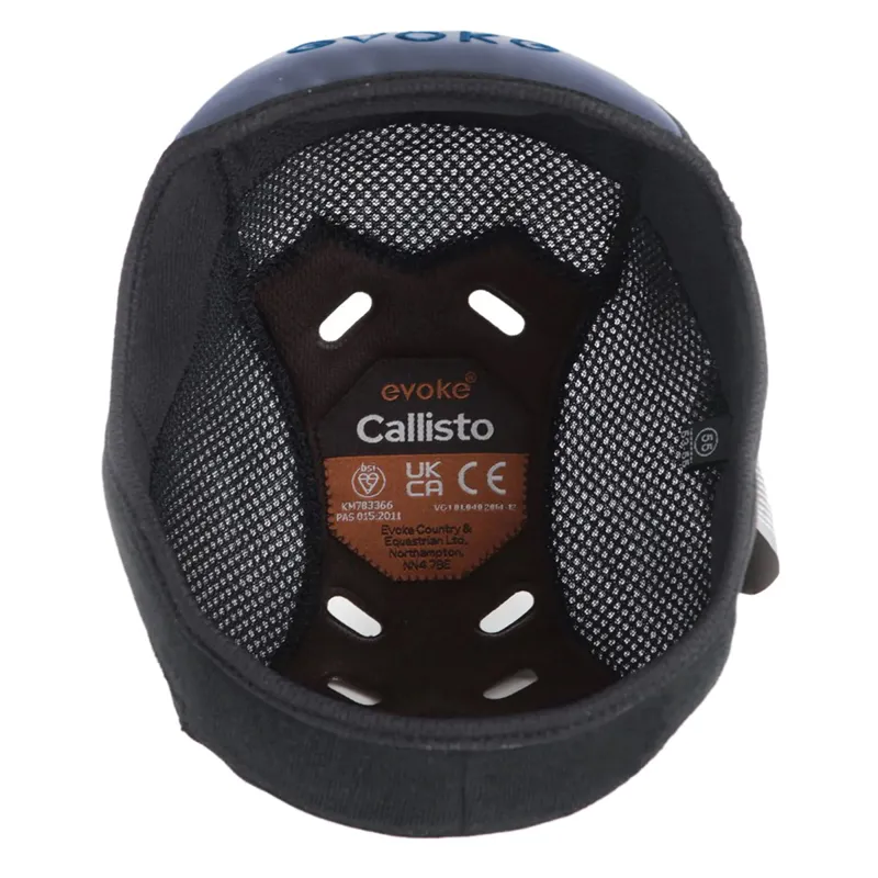 Evoke Callisto Removable Padded Riding Helmet Liner - Navy Metallic