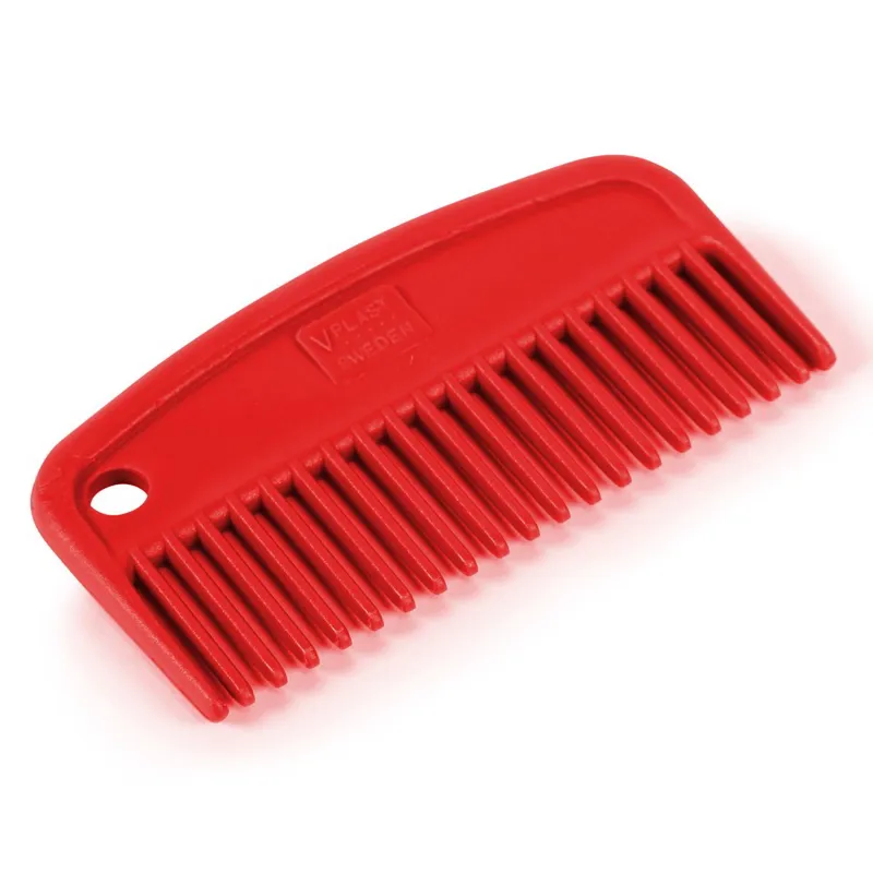 EZI-GROOM Plastic Mane Comb - Red-1