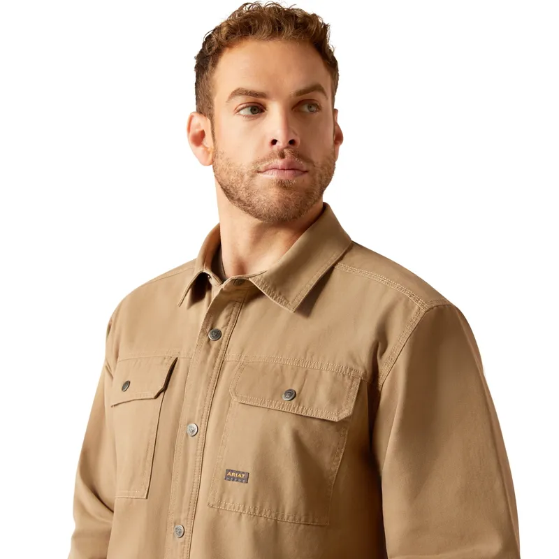 Ariat Rebar Canvas Men's Shirt Jacket - Khaki-1