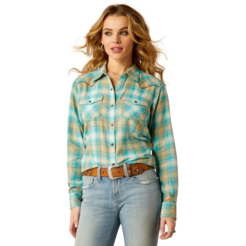 Ariat Roping Long Sleeve Womens Shirt - Breeze Plaid X-Small