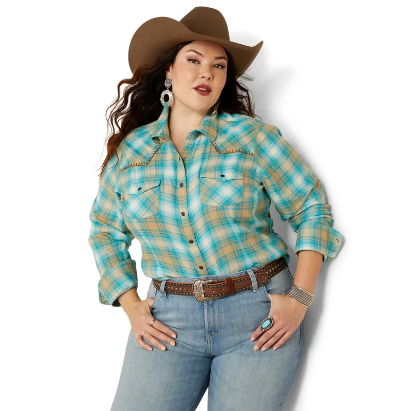 Ariat Roping Long Sleeve Womens Shirt - Breeze Plaid X-Small-3