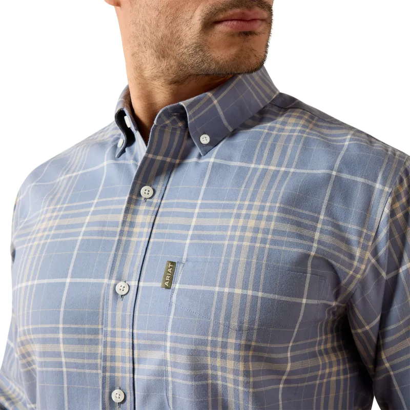 Ariat Clement Men's Shirt - Soft Blue Plaid-3