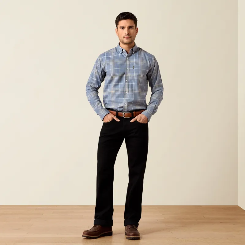 Ariat Clement Men's Shirt - Soft Blue Plaid-4