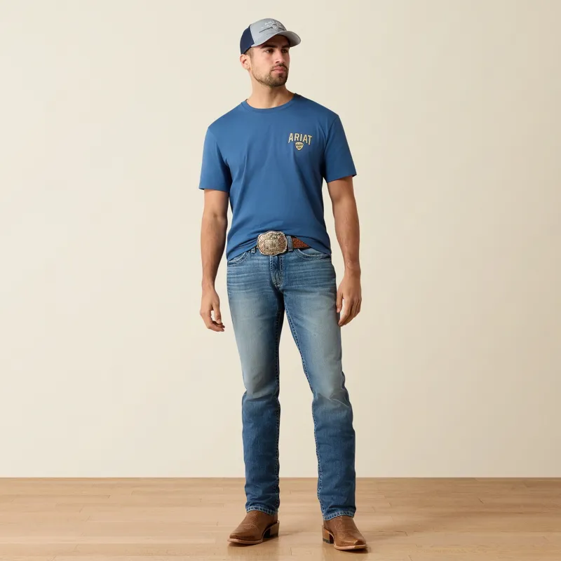 Ariat Lone Longhorn Mens Tee - Grisaille-4