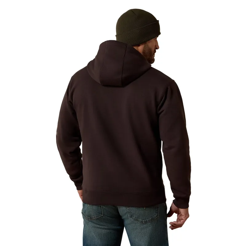 Ariat Rebar Men's Lightweight Logo Hoodie - Licorice/Canteen-1