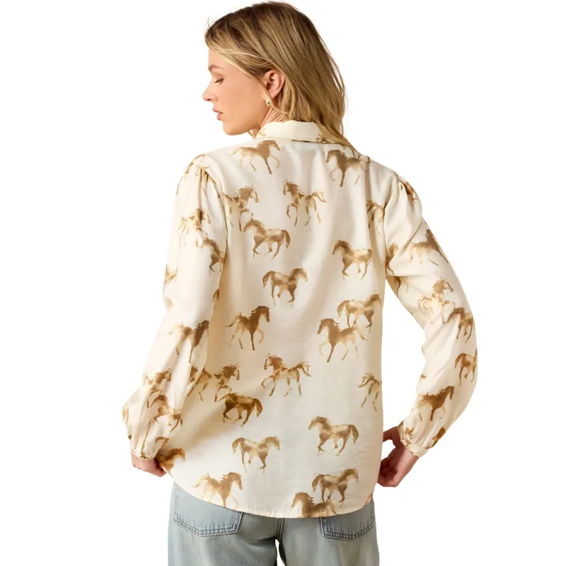 Ariat Hannington Women's Blouse - Running Horse Print-1