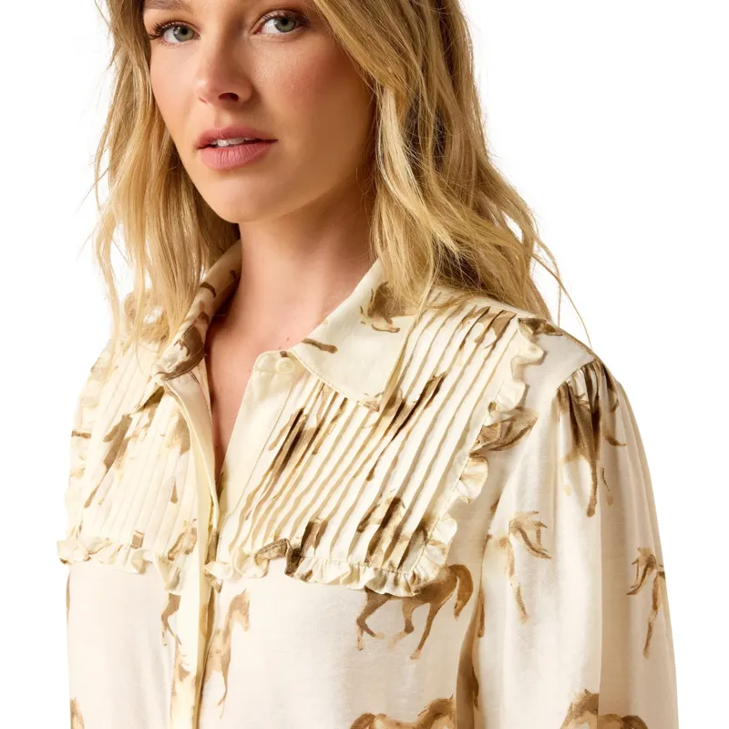 Ariat Hannington Women's Blouse - Running Horse Print-2